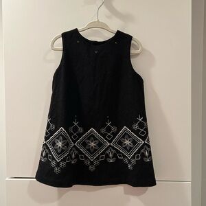 Fefe Black Embroidered Kids Dress 18M